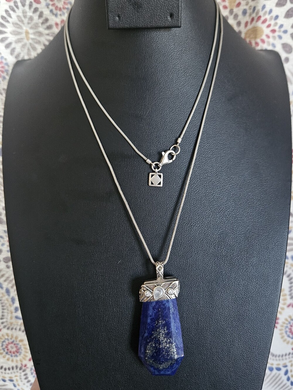 Silpada Sterling Blue Lapis Pendant Long Necklace 30"chain